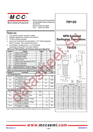 TIP120-BP datasheet  